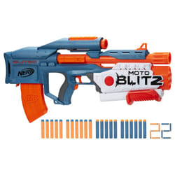 Elite 2.0 Motoblitz CS-10 Blaster, Motorised 10-Dart Blasting, Airblitz 6 Darts At Once, Clip, 22 Elite Darts