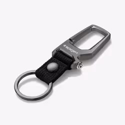 Spigen Key Ring Carabiner Gunmetal, Key ring, Black, Metallic, Stainless steel, Zinc, Unisex, Adult, 1 pc(s)