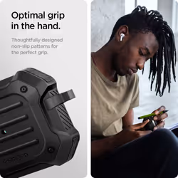Spigen Tough Armor Designed for Airpods 3rd Generation Case Protective Airpods 3 Case with Keychain (2021) [Dual Layer Solid Protection] - B