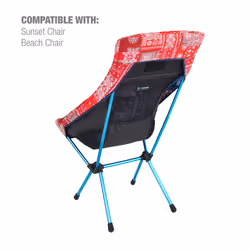Helinox Seat Warmer Insulated Fitted Chair Cover  Sunset/Beach  Blue Bandana/Red Bandana