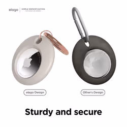 elago Basic Case Compatible with AirTag Keychain (Stone)
