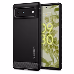 Spigen Rugged Armor, Cover, Google, Pixel 6, 16.3 cm (6.4"), Black