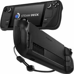 Spigen Rugged Armor, Cover, Steam, Black, Thermoplastic polyurethane (TPU), Steam Deck