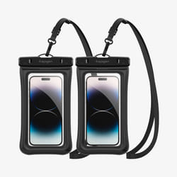 Spigen AquaShield mobile phone case 17.5 cm (6.9") Pouch case Black, Transparent