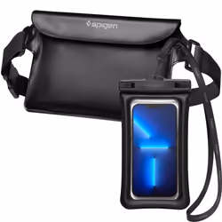 Spigen A621 Universal Waterproof Case & Waist Bag, Water sport activity, Universal, Black, Synthetic, IPX8