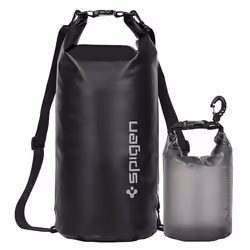 Spigen AquaShield A630 Waterproof Dry Bag Black, Black, Grey, 20 L, Monochromatic, Any gender