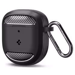 Spigen Bose QuietComfort Earbuds II Case Rugged Armor, Case, Thermoplastic polyurethane (TPU), Black