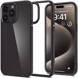 Spigen ACS06474, Cover, Apple, iPhone 15 Pro, 15.5 cm (6.1"), Black, Transparent