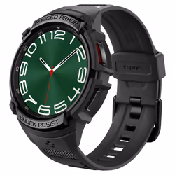 Spigen Rugged Armor Pro, Case, Smartwatch, Black, Samsung, Galaxy Watch 6 Classic (47mm), Thermoplastic polyurethane (TPU)