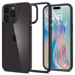 Spigen ACS06570, Cover, Apple, iPhone 15 Pro Max, 17 cm (6.7"), Black, Transparent