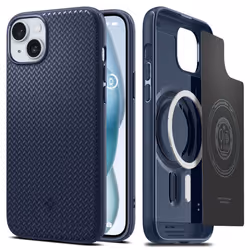 Spigen Mag Armor, Cover, Apple, iPhone 15 Plus, 17 cm (6.7"), Blue