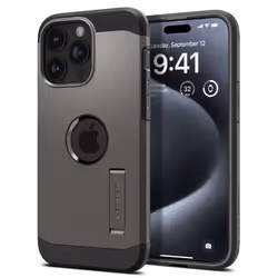 Spigen ACS06732, Cover, Apple, iPhone 15 Pro, 15.5 cm (6.1"), Grey, Metallic