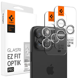 Spigen iPhone 15 Pro / 15 Pro Max / 14 Pro / 14 Pro Max Camera Lens Protector EZ Fit GLAS.tR Optik Pro 2PCS Clear