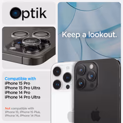 Spigen iPhone 15 Pro / 15 Pro Max / 14 Pro / 14 Pro Max Camera Lens Protector EZ Fit GLAS.tR Optik Pro 2PCS Clear - Additional view 2