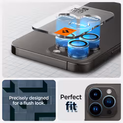 Spigen iPhone 15 Pro / 15 Pro Max / 14 Pro / 14 Pro Max Camera Lens Protector EZ Fit GLAS.tR Optik Pro 2PCS Clear - Additional view 4