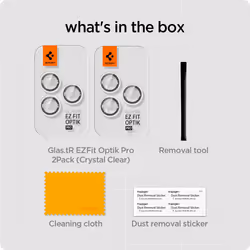 Spigen iPhone 15 Pro / 15 Pro Max / 14 Pro / 14 Pro Max Camera Lens Protector EZ Fit GLAS.tR Optik Pro 2PCS Clear - Additional view 7