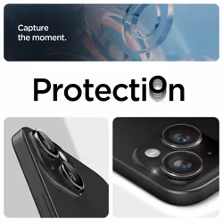 Spigen iPhone 15 / 15 Plus / 14 / 14 Plus Camera Lens Protector EZ Fit GLAS.tR Optik Pro 2PCS Clear