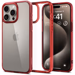 Spigen ACS07054, Cover, Apple, iPhone 15 Pro Max, 17 cm (6.7"), Red