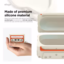 elago Compatible with Samsung Galaxy Buds 3 Case & Galaxy Buds 3 Pro Case  Cassette Tape Design Cover with Carabiner  Full Protection  Headp