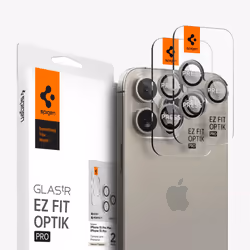 Spigen Optik Pro EZ Fit, Apple, iPhone 15 Pro Max, Natural, Transparent, 2 pc(s)