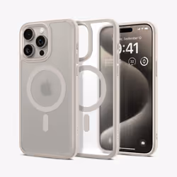 Spigen Ultra Hybrid (MagFit) iPhone 15 Pro Case Frost Natural Titanium