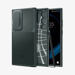 Spigen Optik Armor mobile phone case 17.3 cm (6.8") Cover Green
