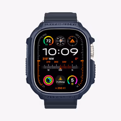 Spigen Rugged Armor, Case, Smartwatch, Navy, Apple, Watch Ultra (49mm) Watch Ultra 2 (49mm), Thermoplastic polyurethane (TPU)