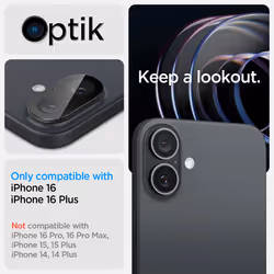 Spigen Glas.tR Optik iPhone 16 Plus / iPhone 16 Camera Lens Protector [2 Pack] Black - Additional view 4