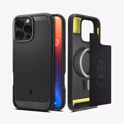 Spigen Rugged Armor (MagFit) mobile phone case 17.5 cm (6.9") Cover Black