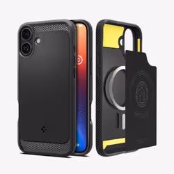 Spigen Rugged Armor (MagFit) mobile phone case 15.5 cm (6.1") Cover Black