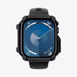 Spigen Rugged Armor, Case, Smartwatch, Black, Apple, Apple Watch 10 (42mm), Thermoplastic polyurethane (TPU)