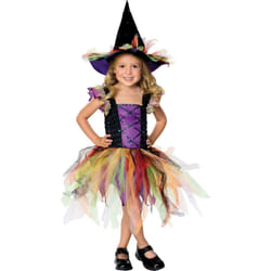 Kids' Glitter Witch Costume | Girls' Fancy Dress Outfit - Small