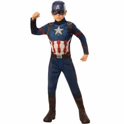 Kids Official Captain America Costume | Avengers Endgame Superhero - Large