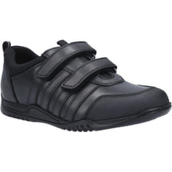 ) Hush Puppies Josh Senior Leather Boys's Black Loafers - Black, 6 (Adults'