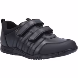 ) Hush Puppies Josh Junior Leather Boys's Black Loafers - Black, 10.5 (Adults'