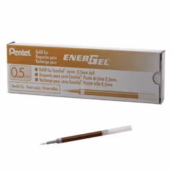 Pentel Refill Ink for EnerGel Pen Needle Tip Fine 12 Pack 0.5mm Orange (LRN5-F)