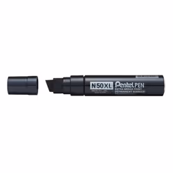 Pentel N50XL, Black, Chisel tip, Black, Metal, 70 m, Cardboard, Glass, Metal, Paper, Plastic, Rubber, Wood