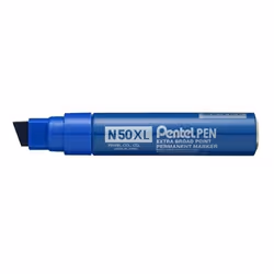 Pentel N50XL, Blue, Chisel tip, Blue, Metal, 70 m, Cardboard, Glass, Metal, Paper, Plastic, Rubber, Wood