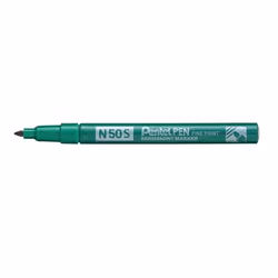 Pentel N50S, 1 pc(s), Green, Bullet tip, Green, Silver, Aluminium, Round