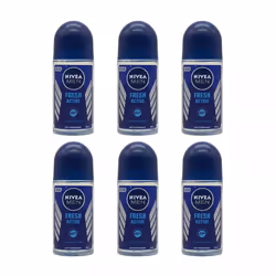 6 x 50ml Nivea Men Fresh Active Roll On Anti-Perspirant Deodorant