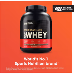 Optimum Nutrition Gold Standard Whey Muscle Building Recovery Protein Powder Glutamine BCAA Amino Acids Rich Chocolate Flavour 73 Servings 2.26 kg
