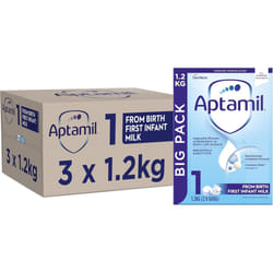 Aptamil 1 First Baby Milk Powder, From Birth, 1.2K (Pack of 3)