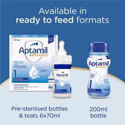 Aptamil Advanced 1 First Infant Baby Milk Powder Formula, from Birth, 800g (Pack of 4)