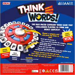 IDEAL | Think Words: The quick thinking, letter pressing game! Family Games For 2-8 Players  Ages 8+