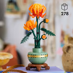 LEGO Icons Chrysanthemum Flower Building Set, Creative Model Kit for Adults to Build, Artificial Plant Gift for Women, Men, H ...