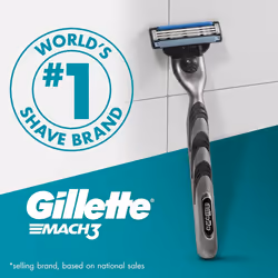 Gillette Mach3 Men's Razor + 12 Razor Blade Refills, 3 Blades for a Smooth Shave, Fits All Mach3 Handles