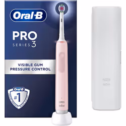 Oral-B Pro 3 Electric Toothbrushes For Adults, 1 3D White Toothbrush Head & Travel Case, 3 Modes with Teeth Whitening, 2 Pin  ...