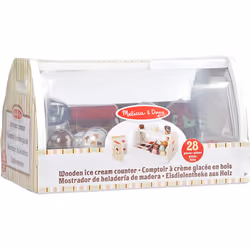 Melissa & Doug Wooden Ice Cream Toy Shop, Ice Cream Toy, Wooden Play Food Sets for Children, Wooden Food Toys & Play Kitchen Accessories Kitchen Toys