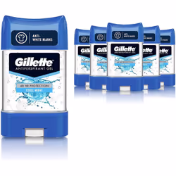 Gillette Antiperspirant Deodorant Gel For Men, 420 ml (70 ml x 6), 48-Hour Invisible Sweat and Odour Protection, Cool Wave, P ...
