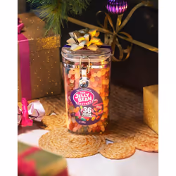 The Jelly Bean Factory, Gourmet Jelly Beans 700 g Jar - 36 Natural, Huge Jelly Fruit Flavours, Retro American Sweets, Chewy J ...